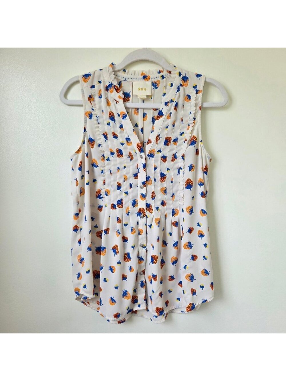 Maeve Fragola Berry Ruffle Tank Top Size 2